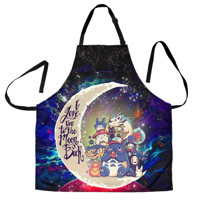 Ghibli Character Love You To The Moon Galaxy Custom Apron Best Gift For Anyone Who Loves Cooking
