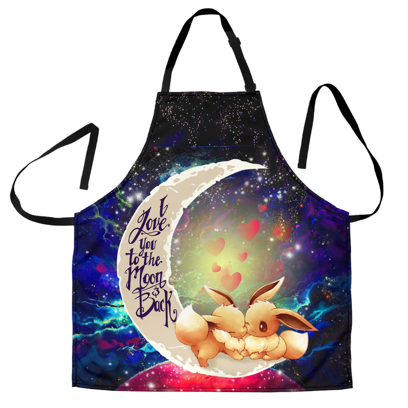 Cute Eevee Pokemon Couple Love You To The Moon Galaxy Custom Apron Best Gift For Anyone Who Loves Cooking