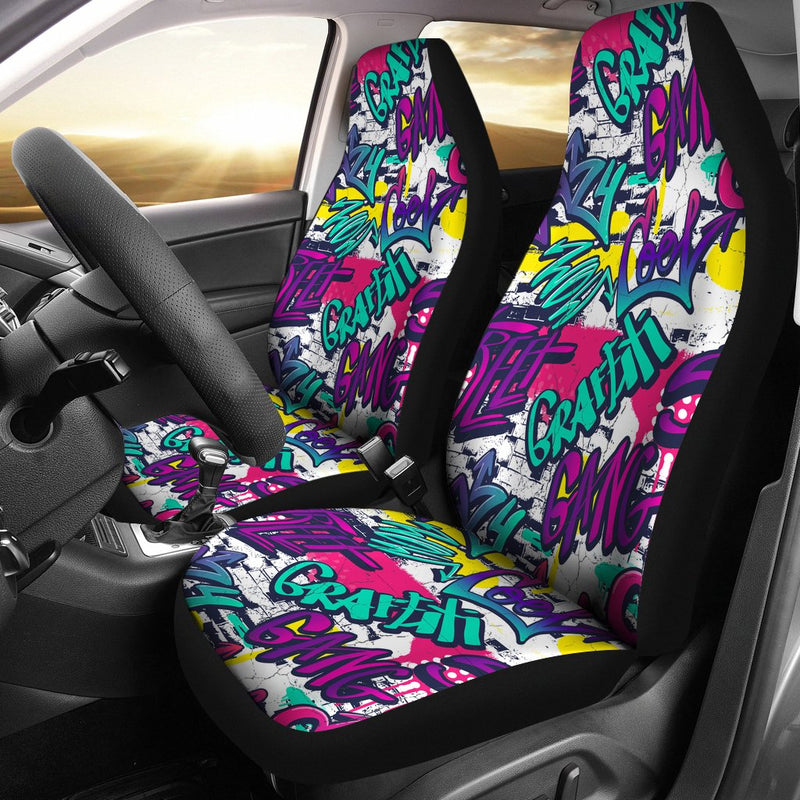 Best Cool Abstract Seamless Graffiti Premium Custom Car Seat Covers Decor Protector Nearkii