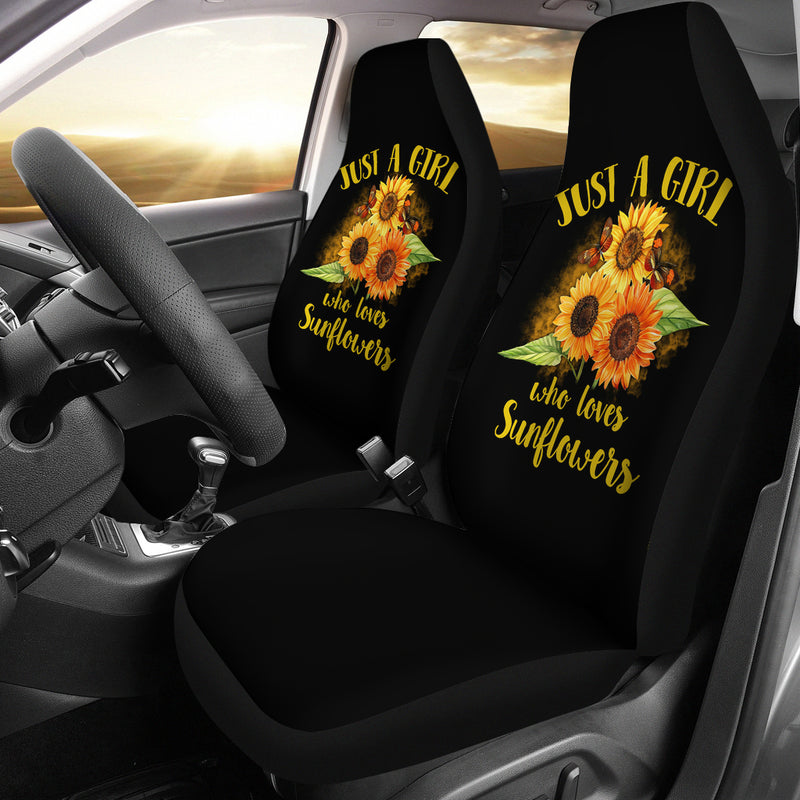 Best Sunflowers Just A Girl Who Loves Sunflowers Art Premium Custom Car Seat Covers Decor Protector Nearkii