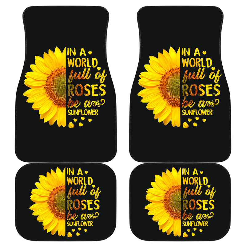 Sunflowers In A World Front And Back Car Mats (Set Of 4) Nearkii