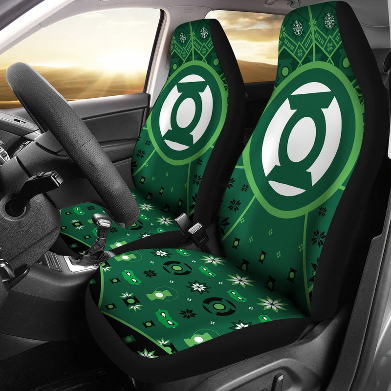 Green Lattern Christmas Premium Custom Car Seat Covers Decor Protectors Nearkii
