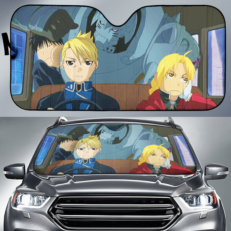 Full Metal Alchemist Anime Edward Riza And Alphonse Car Auto Sunshades Nearkii