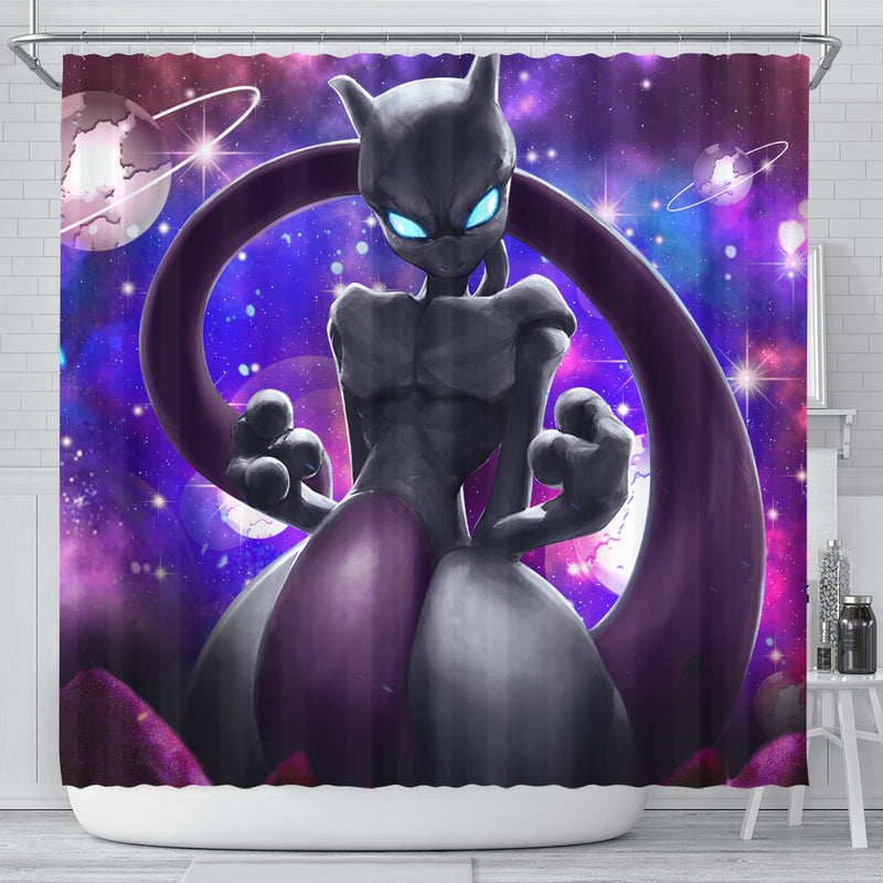 Mewtwo Galaxy Pokemon Shower Curtain Nearkii