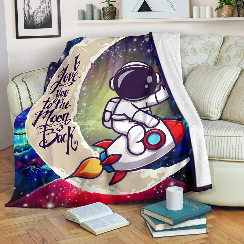 Astronaut Chibi Love You To The Moon Galaxy Premium Blanket Nearkii
