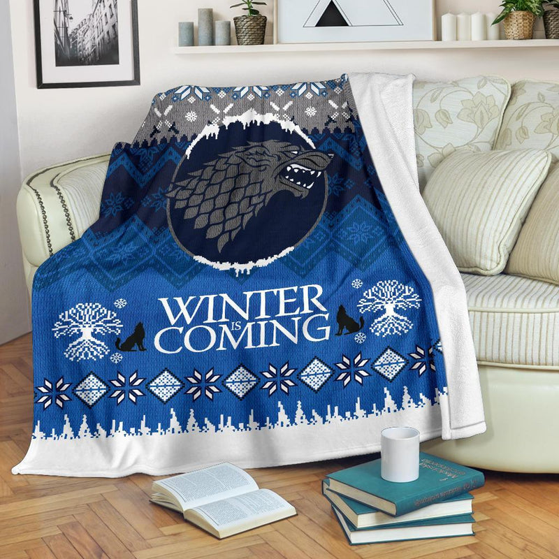 Game Of Thrones Winter Is Coming Ugly Christmas Custom Blanket Home Decor Nearkii
