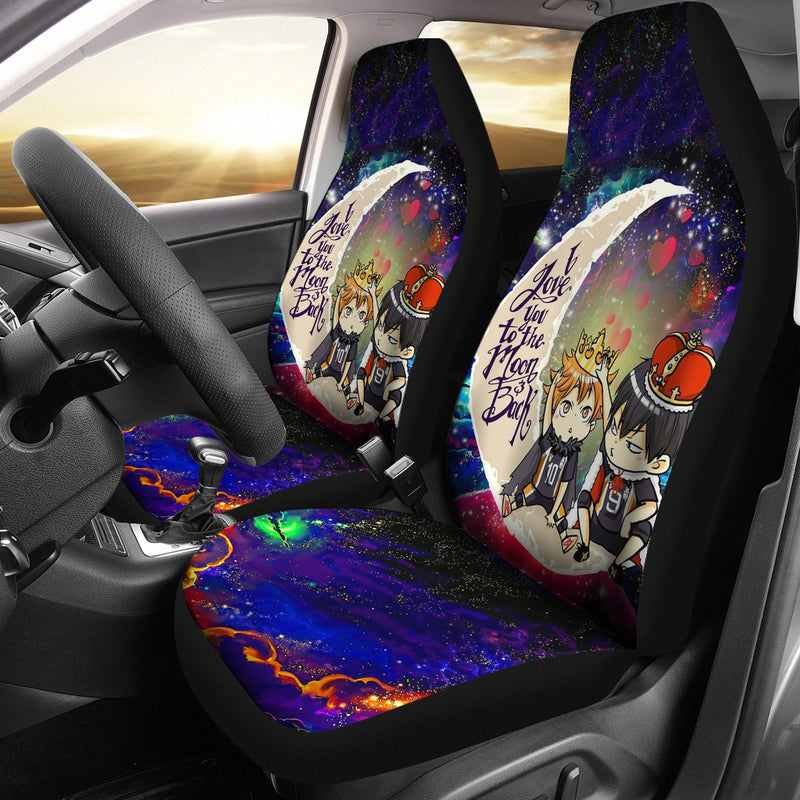 Hinata And Tobio Haikyuu Love You To The Moon Galaxy Car Seat Covers