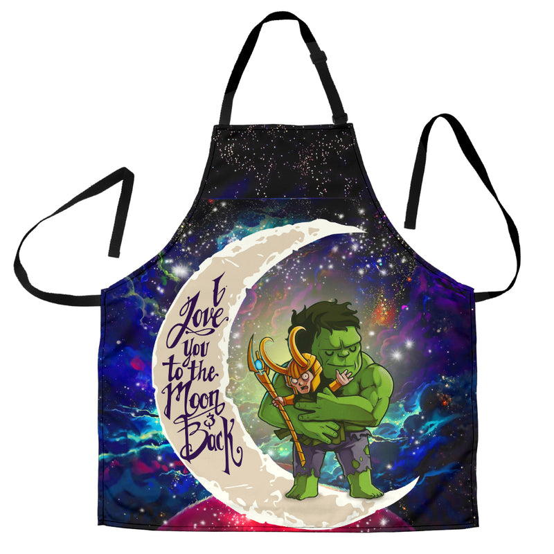 Hulk And Loki Love You To The Moon Galaxy Custom Apron Best Gift For Anyone Who Loves Cooking