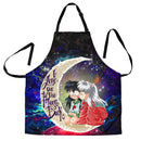 Inuyasha Love You To The Moon Galaxy Custom Apron Best Gift For Anyone Who Loves Cooking Nearkii