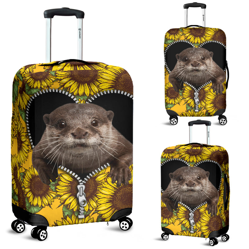 Beaver Sunflower Zipper Luggage Cover Suitcase Protector Nearkii
