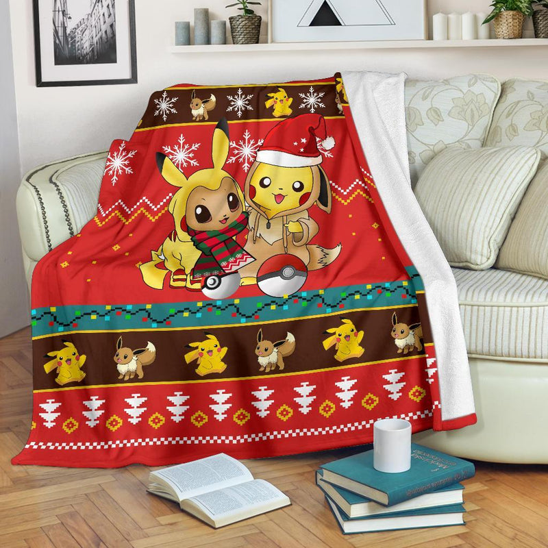 Gearzime Pokemon Christmas Blanket Ugly Fleece Amazing Gift Idea Nearkii