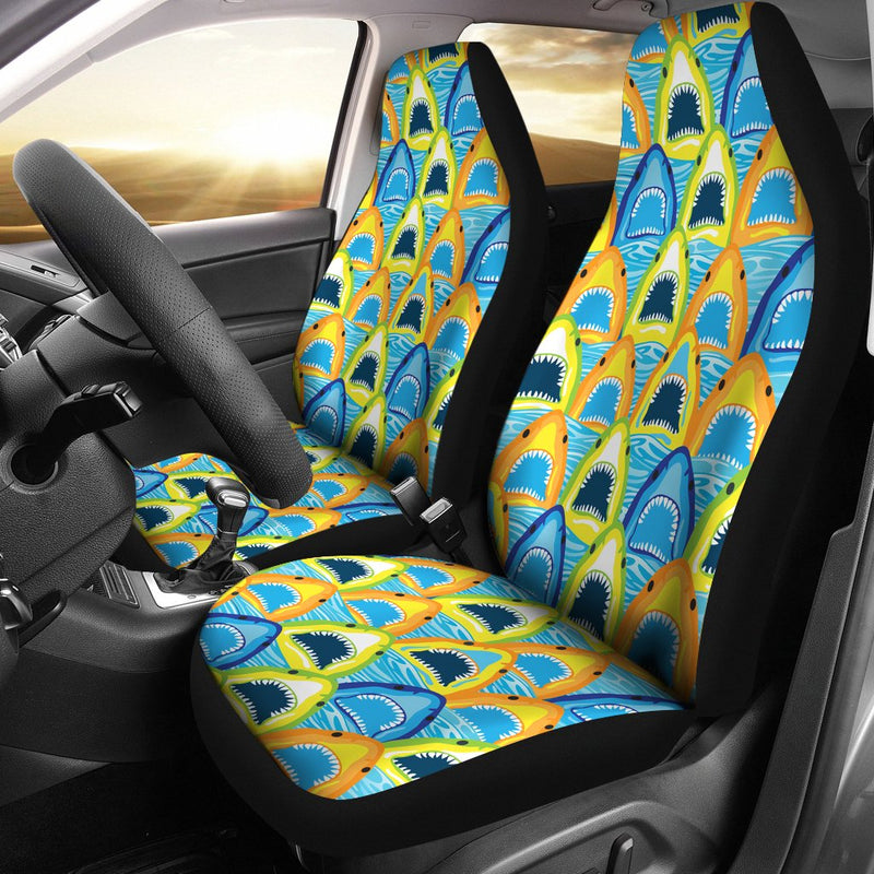 Best Abstract Seamless Pattern With Sharks Premium Custom Car Seat Covers Decor Protector Nearkii