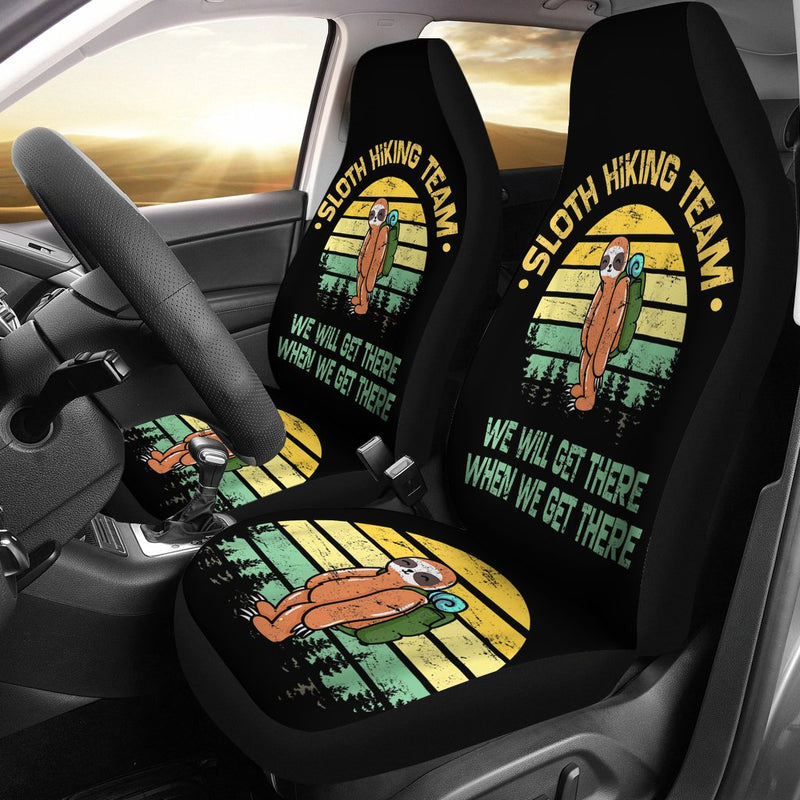 Best Sloth Hiking Team Hiker Camper Premium Custom Car Seat Covers Decor Protector Nearkii