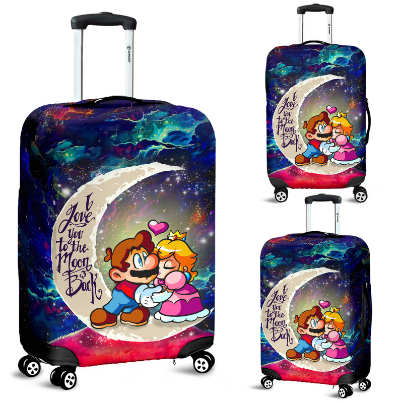Mario Couple Love You To The Moon Galaxy Luggage Cover Suitcase Protector Nearkii