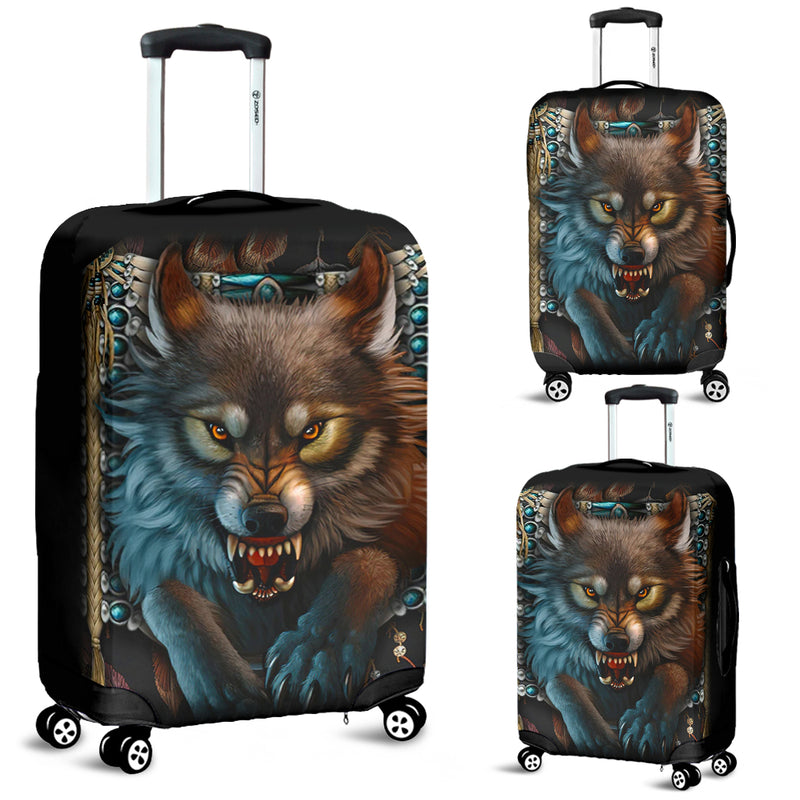 Wolf Native American Luggage Cover Suitcase Protector Nearkii