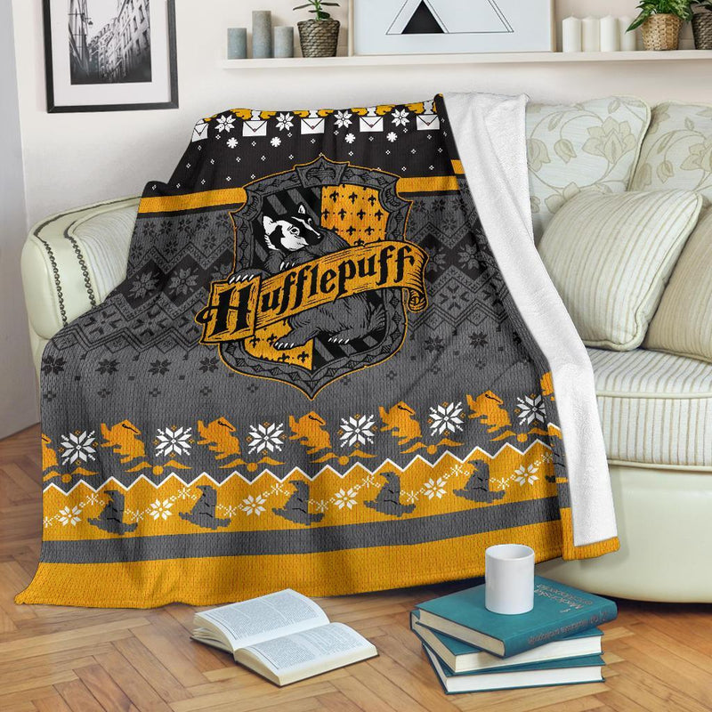Harry Potter Hufflepuff Ugly Christmas Custom Blanket Home Decor Nearkii