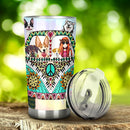 Boho Hippie Van Dog Driving Personalized Tumbler Nearkii