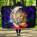 Fox Couple Love You To The Moon Galaxy Economy Hooded Blanket Nearkii