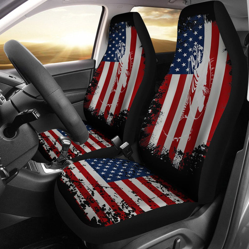 Best Us Flag Fishing Rod Premium Custom Car Seat Covers Decor Protector Nearkii