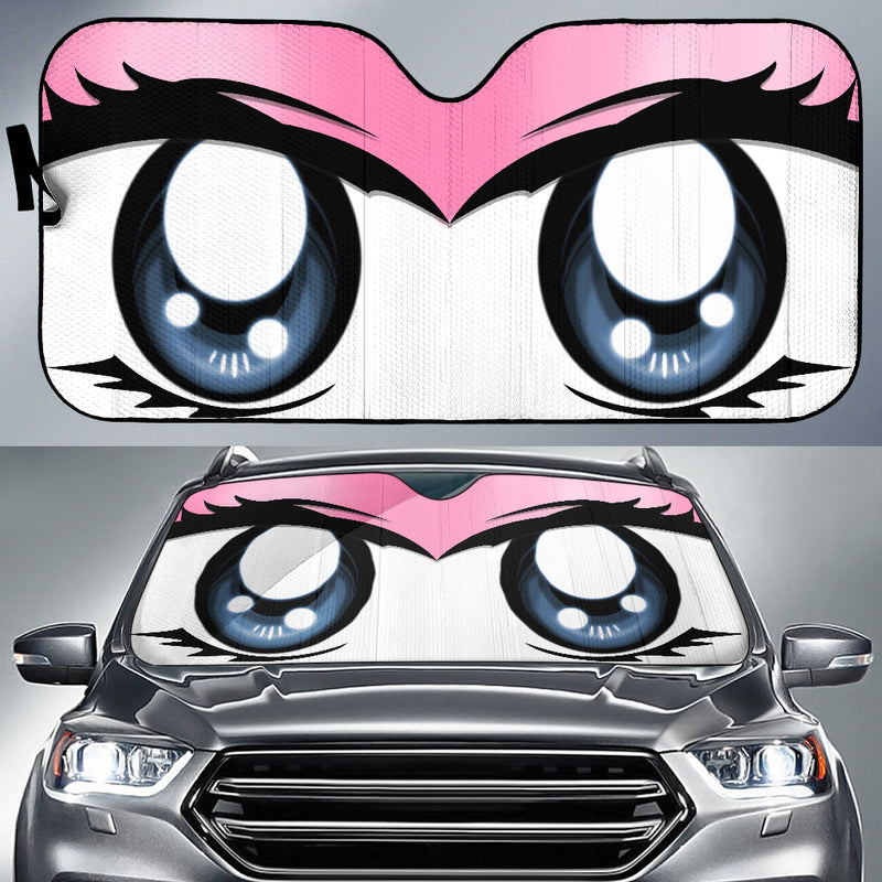 Cute Cartoon Eyes Pink Auto Sun Shades Nearkii