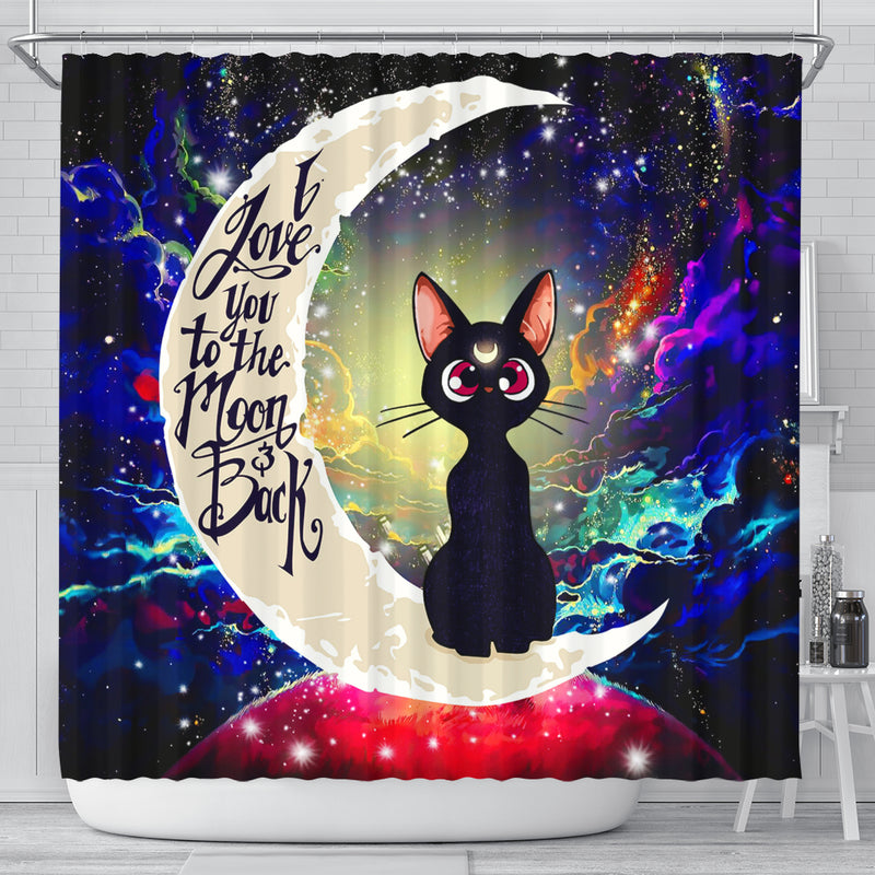 Sailor Moon Cat Love You To The Moon Galaxy Shower Curtain Nearkii