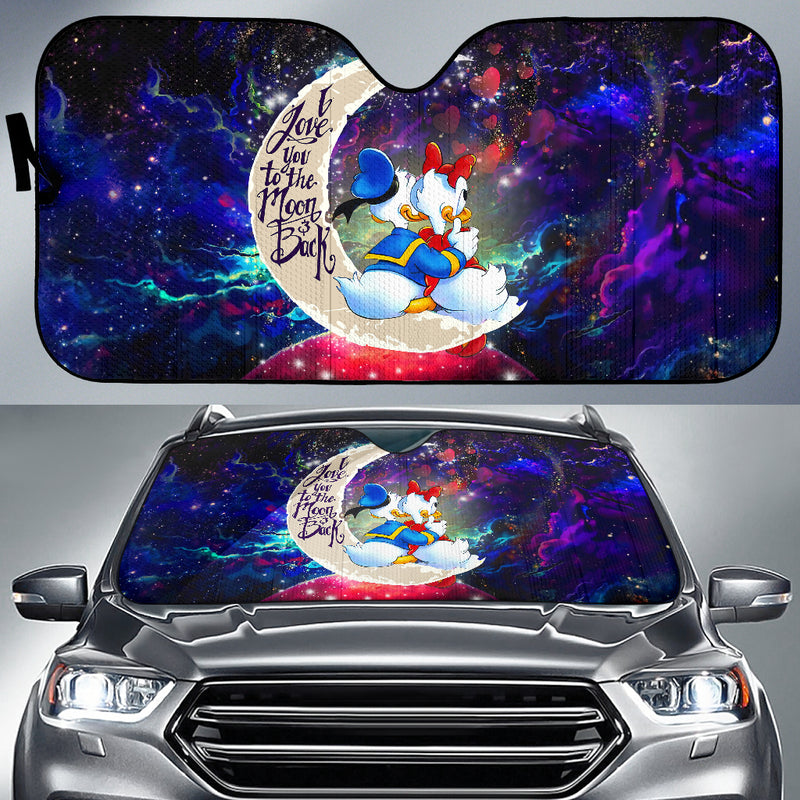 Couple Cute Duck Couple Love You To The Moon Galaxy Car Auto Sunshades Nearkii