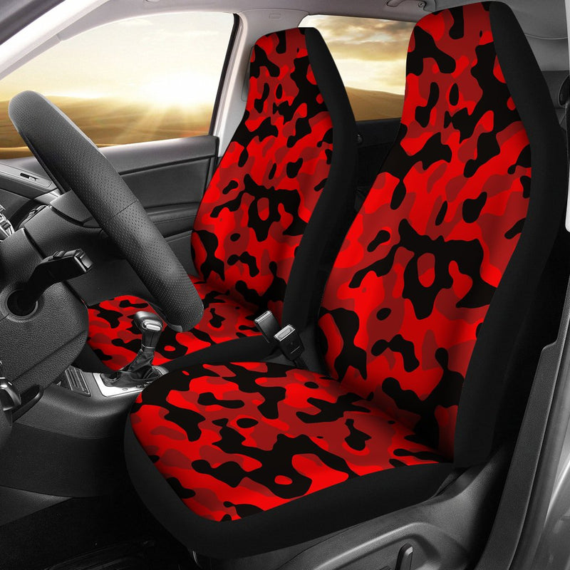 Red And Black Camouflage Luxury Premium Premium Custom Car Premium Custom Car Seat Covers Decor Protectors Decor Protector Nearkii