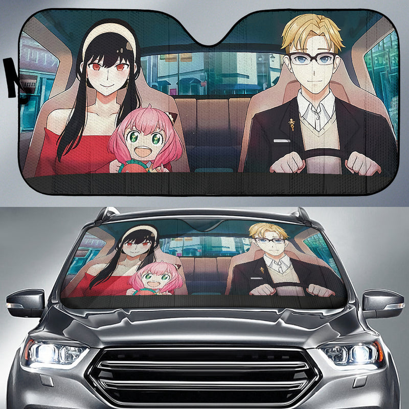 Spy x Family Anime Driving Cute Car Auto Sunshades Nearkii