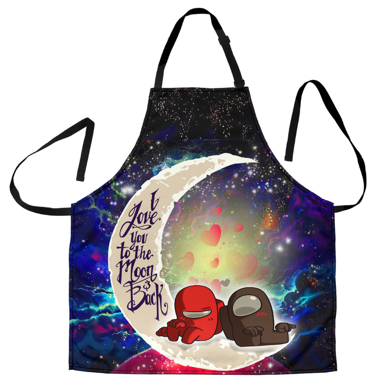 Among Us Couple Love You To The Moon Galaxy Custom Apron Best Gift For Anyone Who Loves Cooking Nearkii
