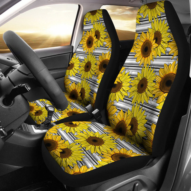 Best Sunflower Art Pattern Premium Custom Car Seat Covers Decor Protector Nearkii