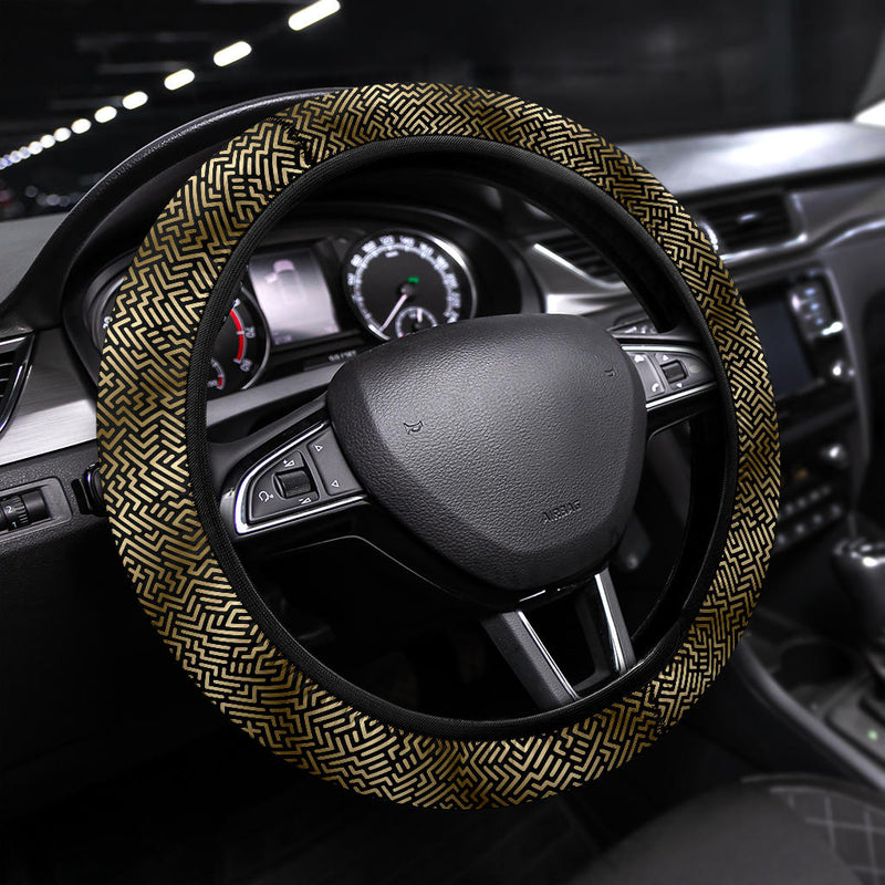 Luxury Gold Black Premium Car Steering Wheel Cover Nearkii