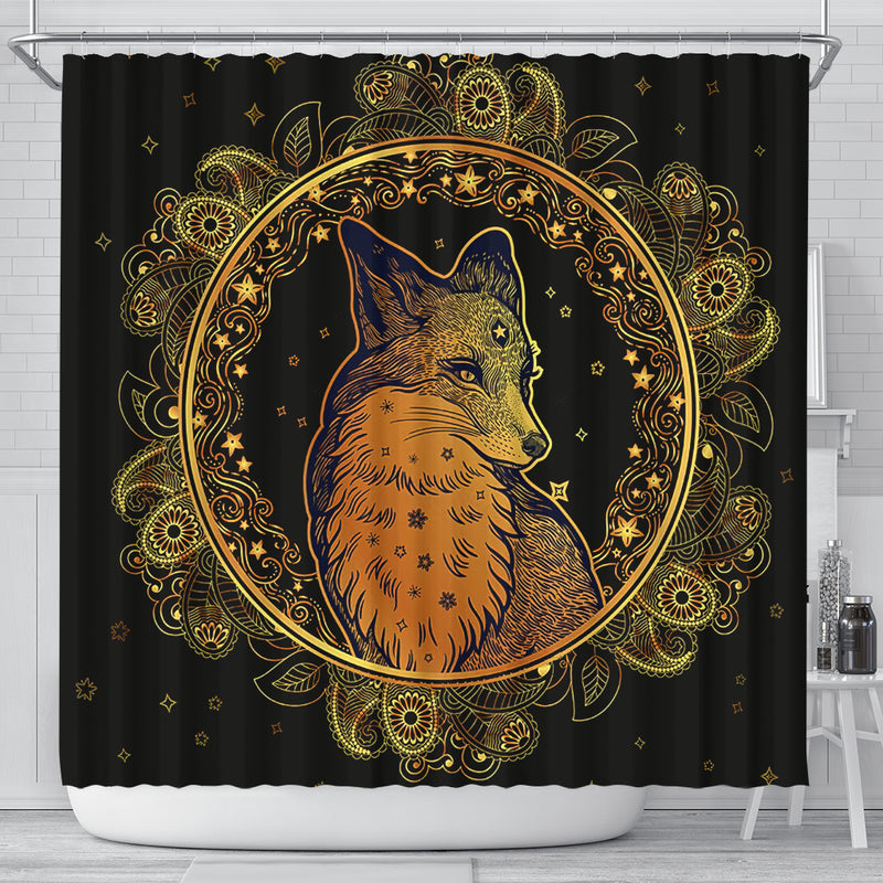 Mandala Fox Shower Curtain Nearkii
