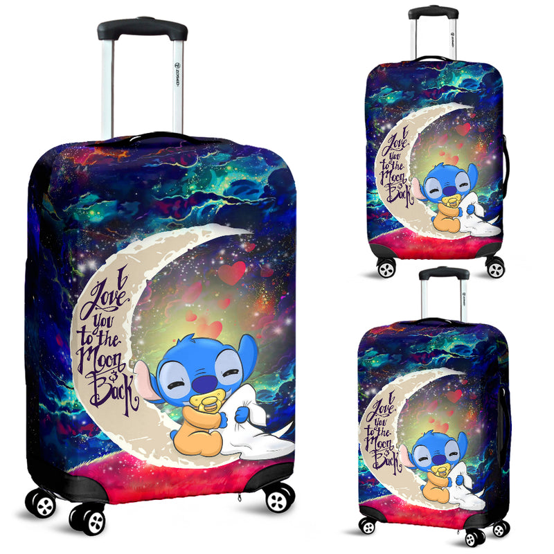 Cute Baby Stitch Sleep Love You To The Moon Galaxy Luggage Cover Suitcase Protector Nearkii
