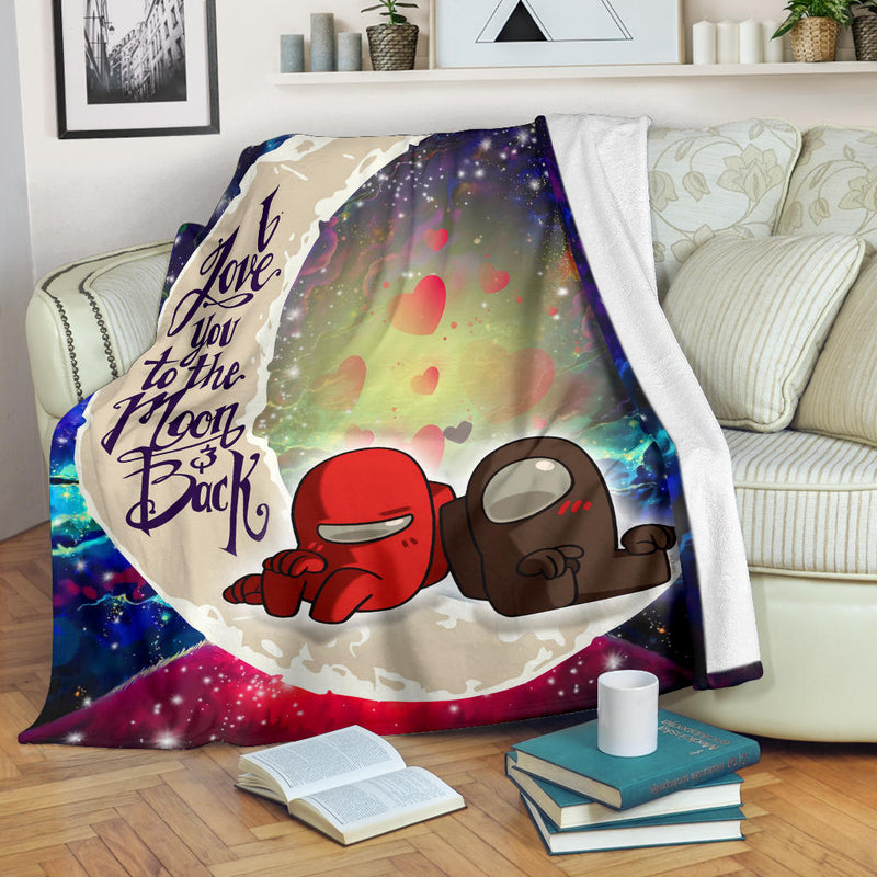 Among Us Couple Love You To The Moon Galaxy Premium Blanket Nearkii