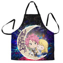 Natsu Fairy Tail Anime Love You To The Moon Galaxy Custom Apron Best Gift For Anyone Who Loves Cooking