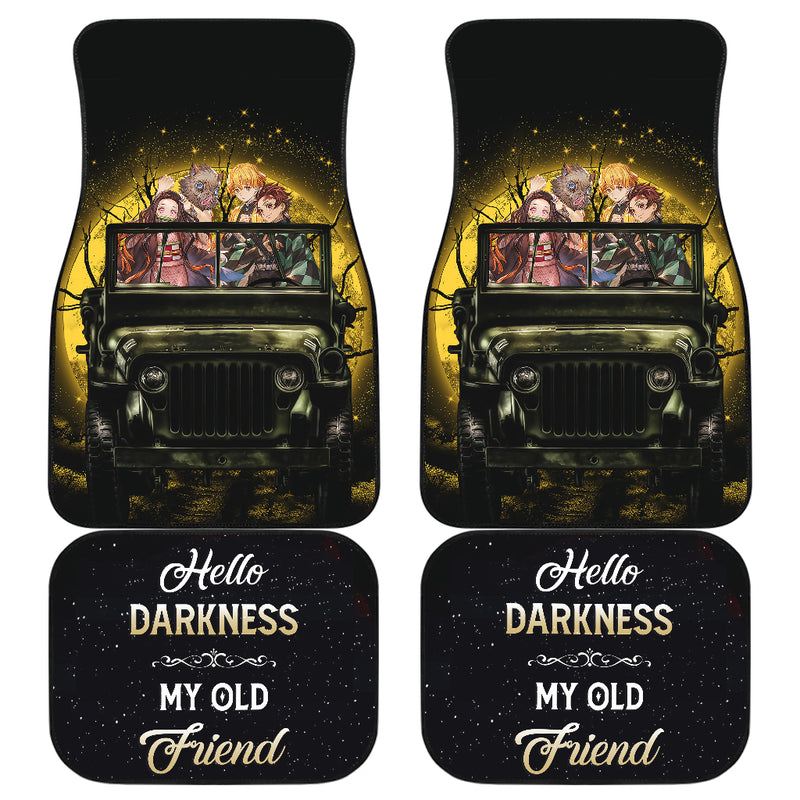 Demon Slayer Anime Drive Jeep Funny Halloween Moonlight Darkness Car Floor Mats Car Accessories Nearkii