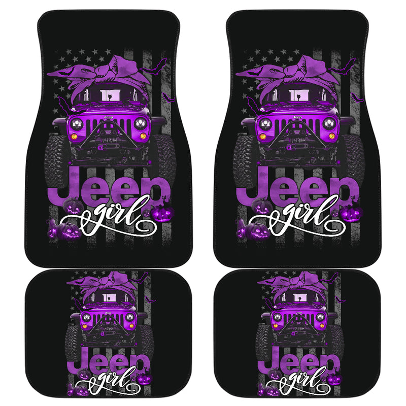 Halloween American Flag Purple Jeep Girl Car Floor Mats Car Accessories Nearkii