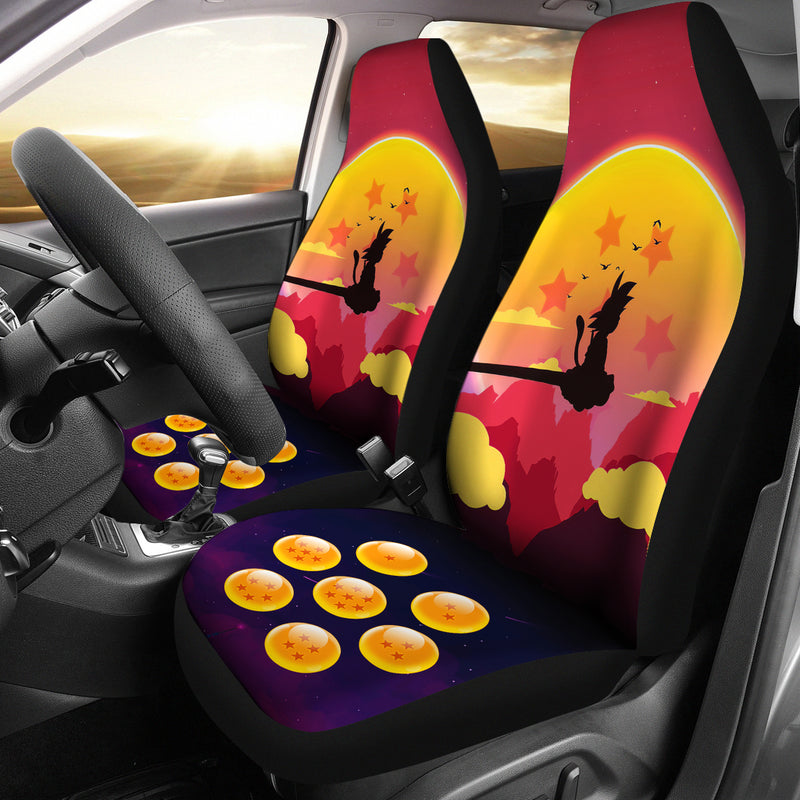 Goku Kid Sunset Dragon Ball Anime Premium Custom Car Seat Covers Decor Protectors Nearkii