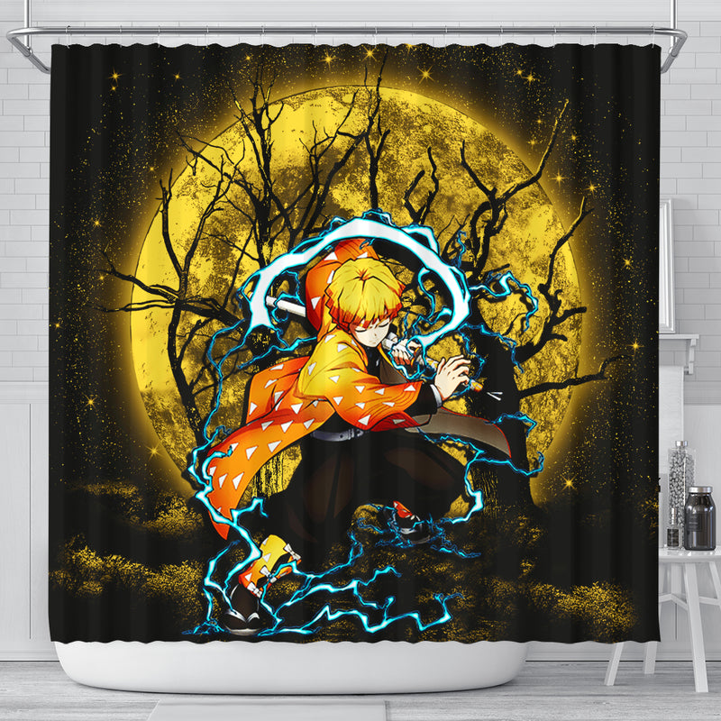 Zenitsu Anime Moon Shower Curtain Nearkii