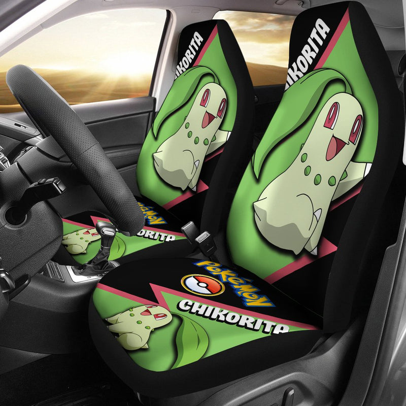 Chikorita Car Seat Covers Custom Anime Pokemon Car Accessories Nearkii