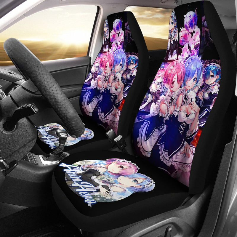 Ram And Rem Anime Girl Re Zero Car Premium Custom Car Seat Covers Decor Protectors Nearkii