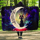 Sailor Moon Cat Love You To The Moon Galaxy Economy Hooded Blanket Nearkii