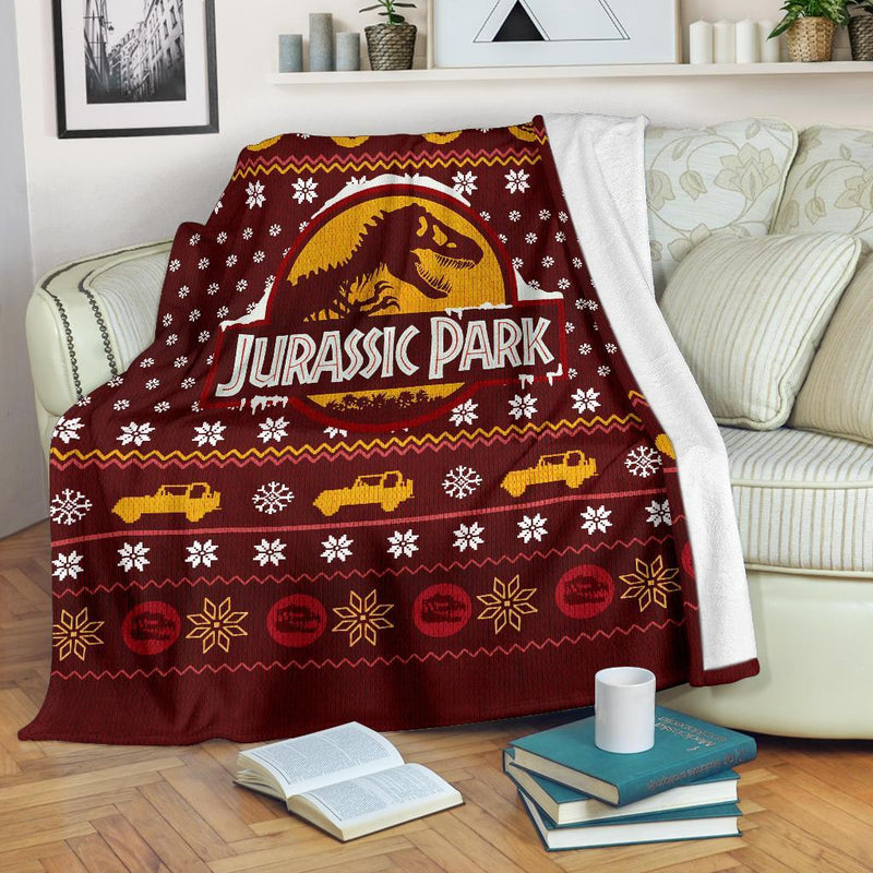 Jurassic Park Red Ugly Christmas Custom Blanket Home Decor Nearkii
