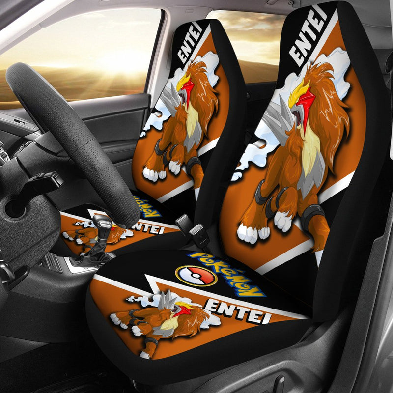 Entei Car Seat Covers Custom Anime Pokemon Car Accessories Nearkii