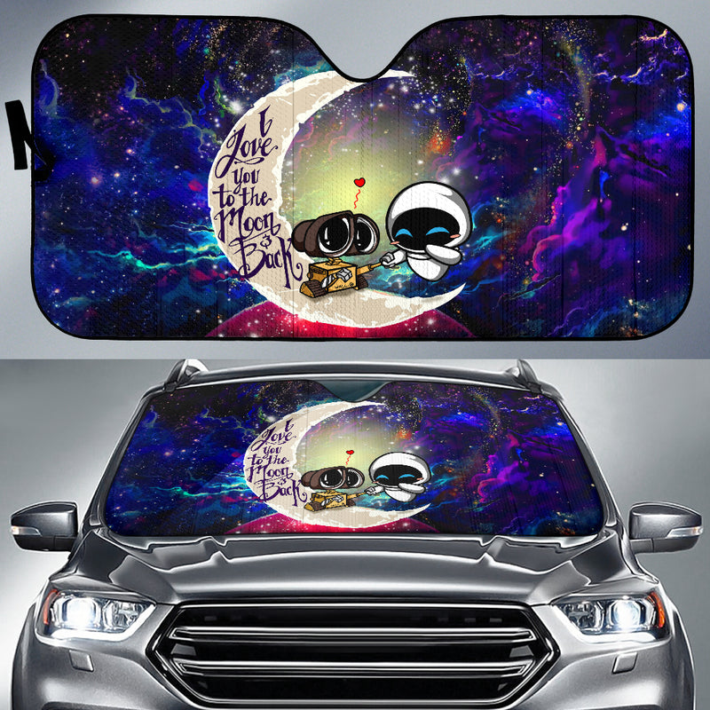 Wall-E Couple Love You To The Moon Galaxy Car Auto Sunshades Nearkii