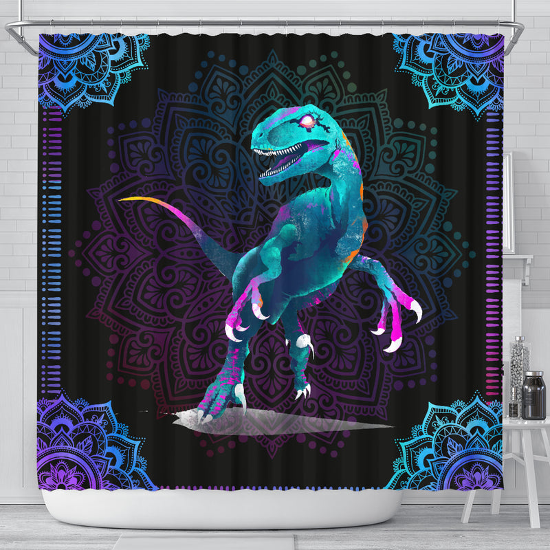 Dinosaur Mandala Shower Curtain Nearkii