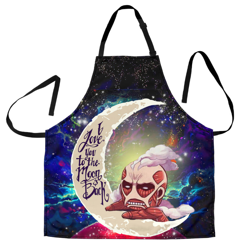 Attack on titan Love You To The Moon Galaxy Custom Apron Best Gift For Anyone Who Loves Cooking Nearkii