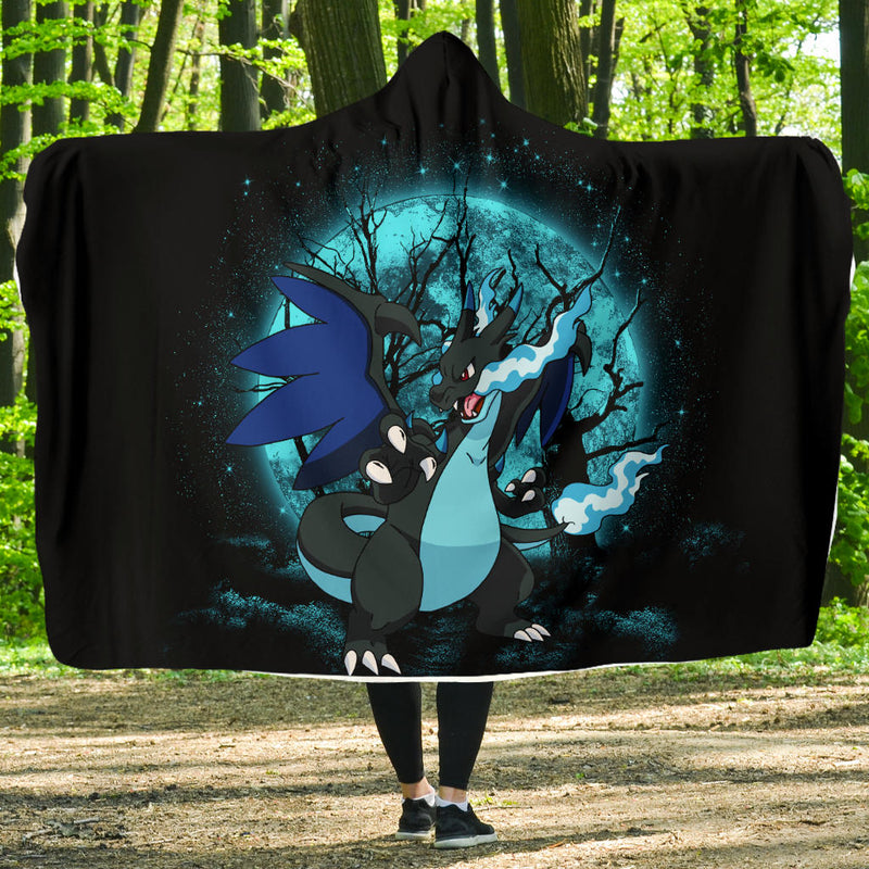Charizard Mega X Moonlight Economy Hooded Blanket Nearkii