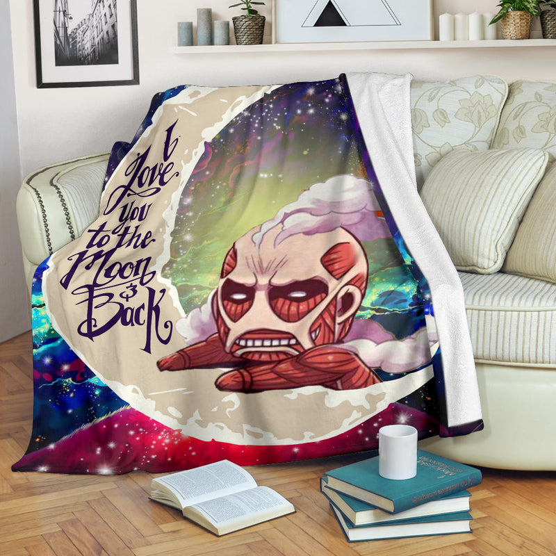 Attack on titan Love You To The Moon Galaxy Premium Blanket Nearkii