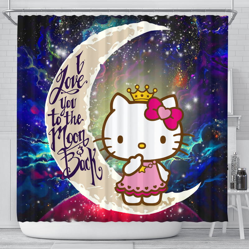 Hello Kitty Love You To The Moon Galaxy Shower Curtain Nearkii